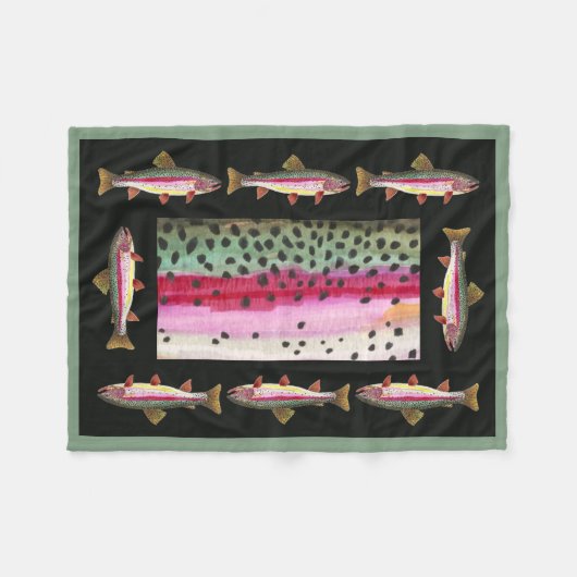Schöner Regenbogenforellenfisch Fleecedecke (Vorderseite (Horizontal))
