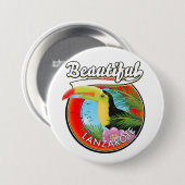 Schöner Reisepflaster auf Lanzarote. Button (Vorne & Hinten)