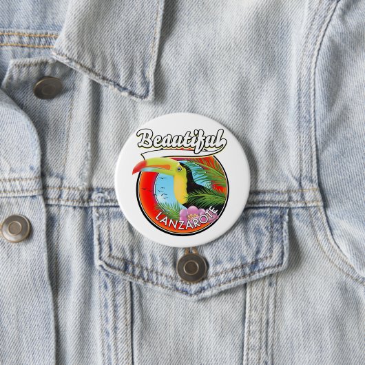 Schöner Reisepflaster auf Lanzarote. Button (Beispiel)