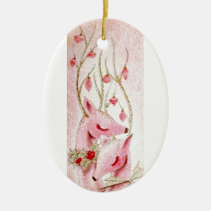 Schöner Rentier aus dem Vintagen Mittelalter Keramik Ornament