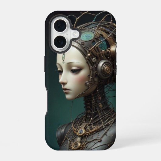 Schöner Retro-Roboter iPhone 16 Hülle (Rückseite)