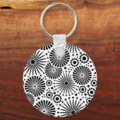 Schöner Retro-Schwarz-Weiß-Schlüsselanhänger Schlüsselanhänger (Vorderseite)