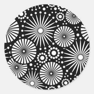 Schöner Retro-Schwarzweiß-Aufkleber Runder Aufkleber