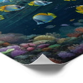 Schöner Rifffisch mit Schiffswrack Poster (Ecke)