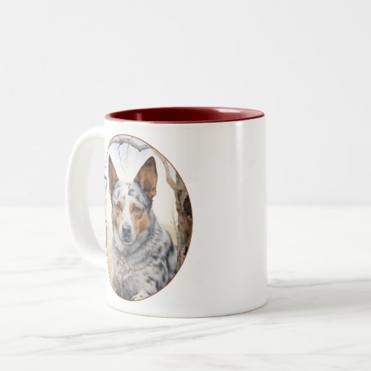 Schöner Rinderhund Zweifarbige Tasse (Vorderseite Links)