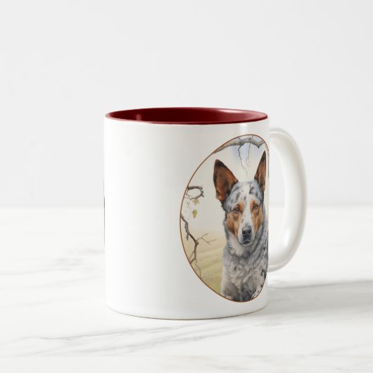 Schöner Rinderhund Zweifarbige Tasse (VorderseiteRechts)