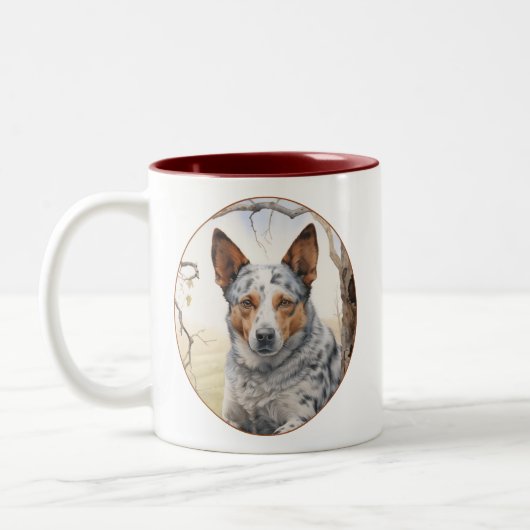Schöner Rinderhund Zweifarbige Tasse (Links)