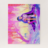 Schöner Ritter in einem blühenden Wald Puzzle (Vertikal)