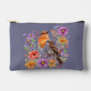 Schöner Robin am Rande von Blume Zubehörtasche