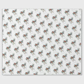 Schöner Robin, W Monogramm, Wintergruß Geschenkpapier (Flach)