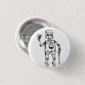 Schöner Roboter, der klägliche Gentleman auf einem Button (Vorne & Hinten)