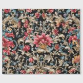 Schöner Rokoko-Stil Geschenkpapier (Flach)