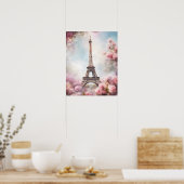 Schöner romantischer Eiffelturm Paris Poster (Küche)