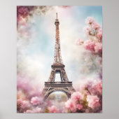 Schöner romantischer Eiffelturm Paris Poster (Vorne)