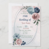 schöner rosa blühender geometrischer Geburtstag Einladung (Vorderseite)