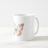 Schöner Rosa Creme Schmetterling Kaffeetasse (VorderseiteRechts)