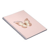 Schöner Rosa Creme Schmetterling Notizblock (Rechte Seite)