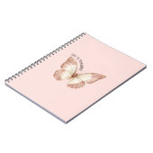 Schöner Rosa Creme Schmetterling Notizblock (Linke Seite)