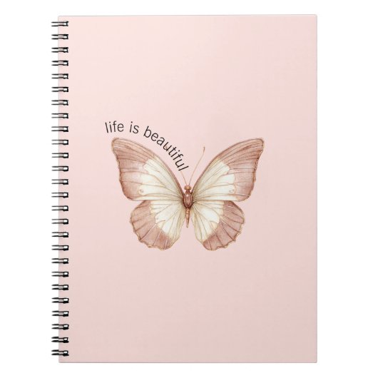 Schöner Rosa Creme Schmetterling Notizblock (Vorderseite)