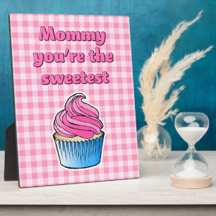 Schöner rosa Cupcake Fotoplatte