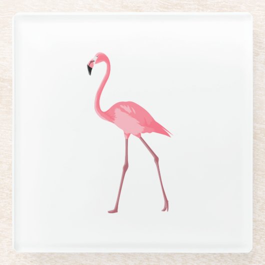 Schöner rosa Flamingo Glasuntersetzer (Vorderseite)
