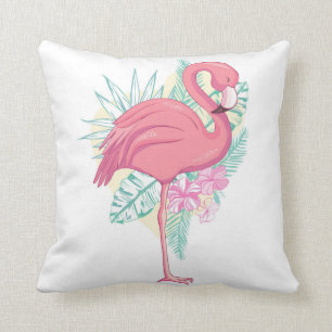 Schöner rosa Flamingovogel Kissen