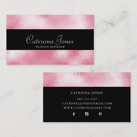 ★ schöner rosa Glitzer Visitenkarte (Vorne/Hinten)