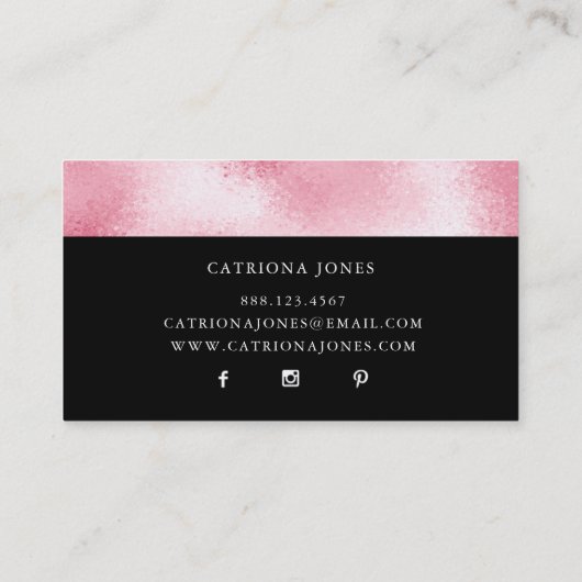 ★ schöner rosa Glitzer Visitenkarte (Rückseite)