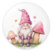 Schöner Rosa Gnome und Toaststühle Keramikknauf (Vorderseite)