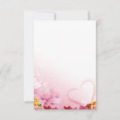 schöner rosa Hintergrund mit goldblühender Grenze Einladung (Rückseite)