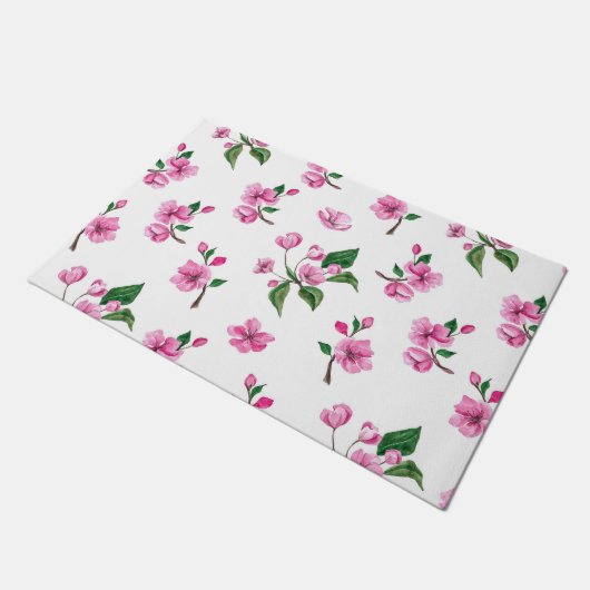 Schöner rosa Kirschblossom| Türmchen Fußmatte (Schrägansicht)