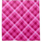 Schöner rosa Magenta Kariert Duschvorhang (Vorderseite)