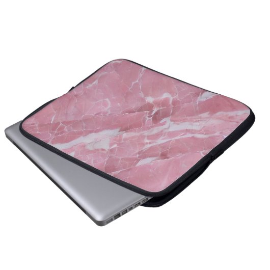 Schöner rosa Marmor Laptopschutzhülle (Vorne Knopf)