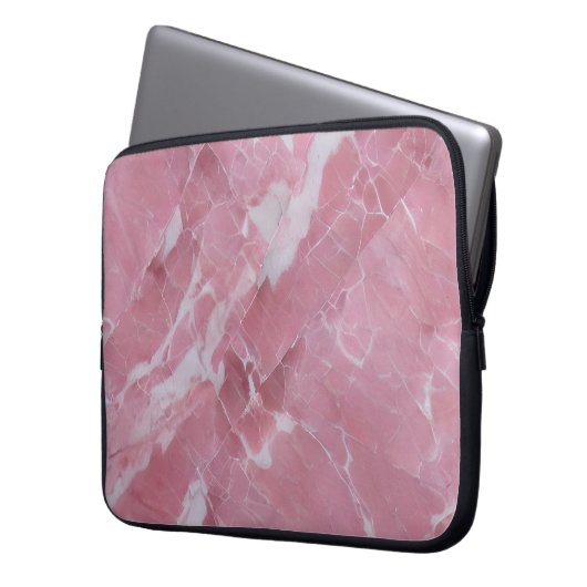 Schöner rosa Marmor Laptopschutzhülle (Vorderseite Links)