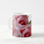 Schöner rosa Rosen-Entwurf Kaffeetasse (Vorderseite Links)