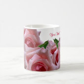 Schöner rosa Rosen-Entwurf Kaffeetasse (Mittel)