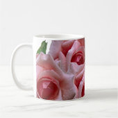 Schöner rosa Rosen-Entwurf Kaffeetasse (Links)