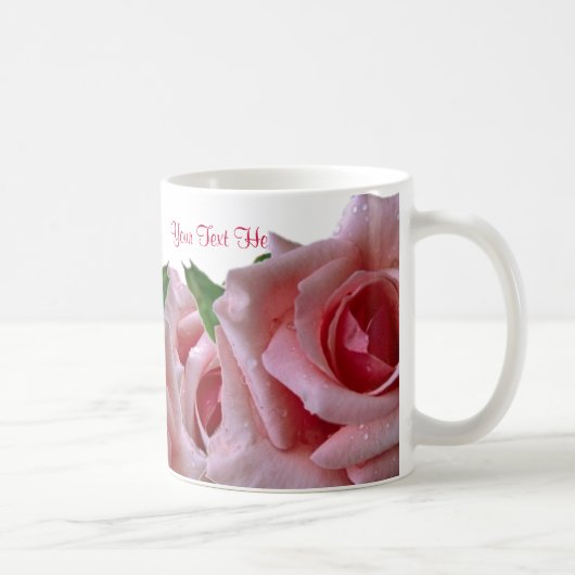 Schöner rosa Rosen-Entwurf Kaffeetasse (Rechts)