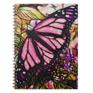 Schöner rosa Schmetterling abstrakt Notizblock
