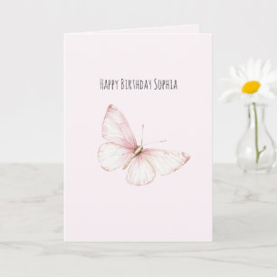 Schöner Rosa Schmetterling Geburtstag Karte