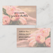 Schöner rosa Tulpe-Hintergrund mit Blumen Visitenkarte (Vorne/Hinten)