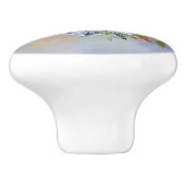 Schöner, rosafarbener Blume-Schubladen Keramikknauf (Seitenansicht)