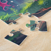 schöner rosafarbener Cartoon Puzzle (Seite)