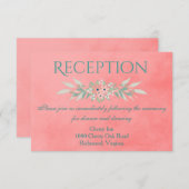 Schöner rosafarbener Empfang Einladung (Vorne/Hinten)