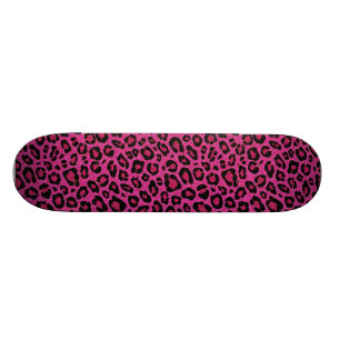 Schöner, rosafarbener Leopardenhaut-Glitzer glänzt Skateboard