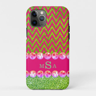 Schöner, rosafarbener Zickzack Glitzer Bling Elega Case-Mate iPhone Hülle