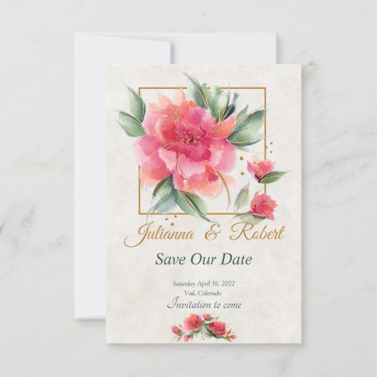 Schöner Rosengarten Etat Save The Date (Vorderseite)