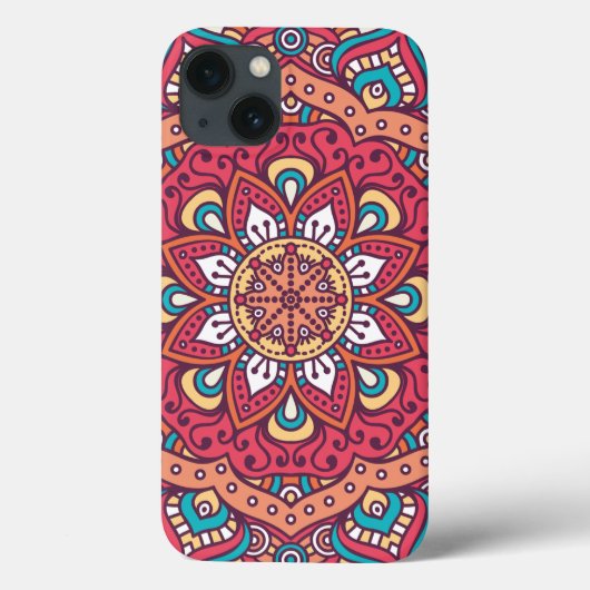 Schöner roter BlumeMandala Case-Mate iPhone Hülle (Rückseite)