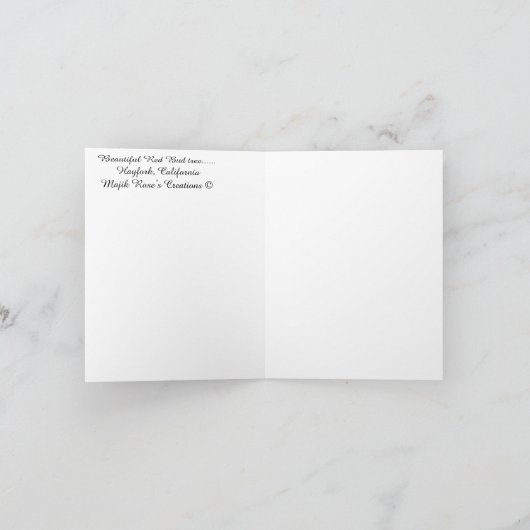 Schöner Roter Bud Baum...... Karte (Innenseite)