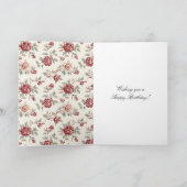 Schöner roter cremiger floraler Herz-Chic Karte (Innenseite)